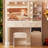 Makeup Vanity Set With Built-in Outlets And Lighted Mirror