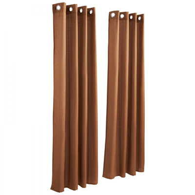 Rideaux en lin naturel filtrant la lumière avec œillets 52 po x 84 po