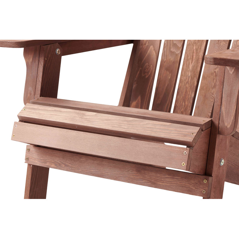 Chaise Adirondack pliante en bois surdimensionnée avec dossier et siège pré-assemblés, chaise de patio en bois pour patio