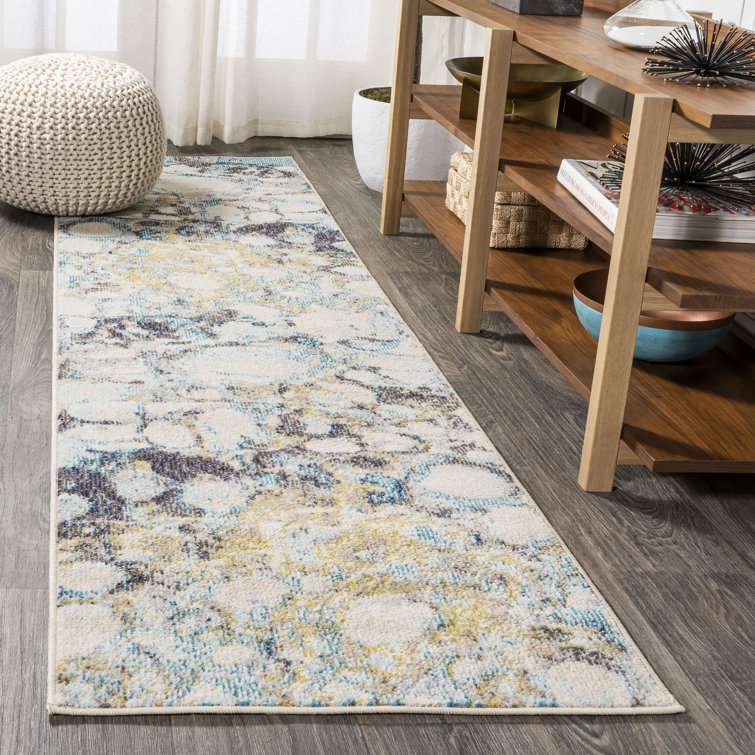 Dessens Marbled Abstract Blue/Beige Rug