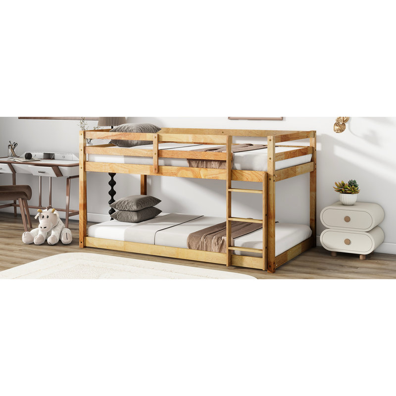 Lit mezzanine en bois d'hévéa massif - et construction durable pour votre chambre à coucher, Natural