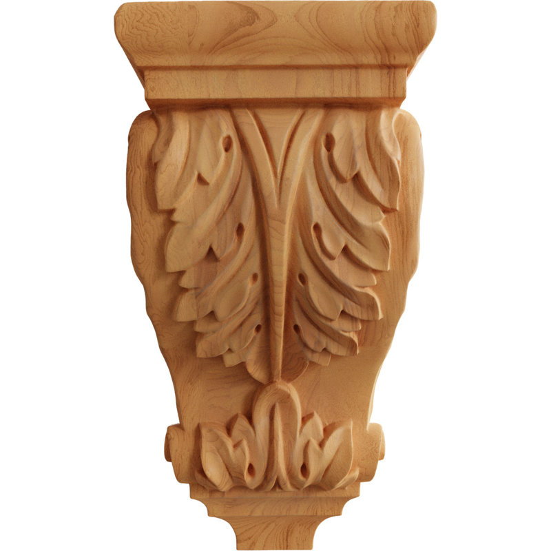 Corbeau Acanthus, Chêne, H 10 po x l 5 po x P 5 po