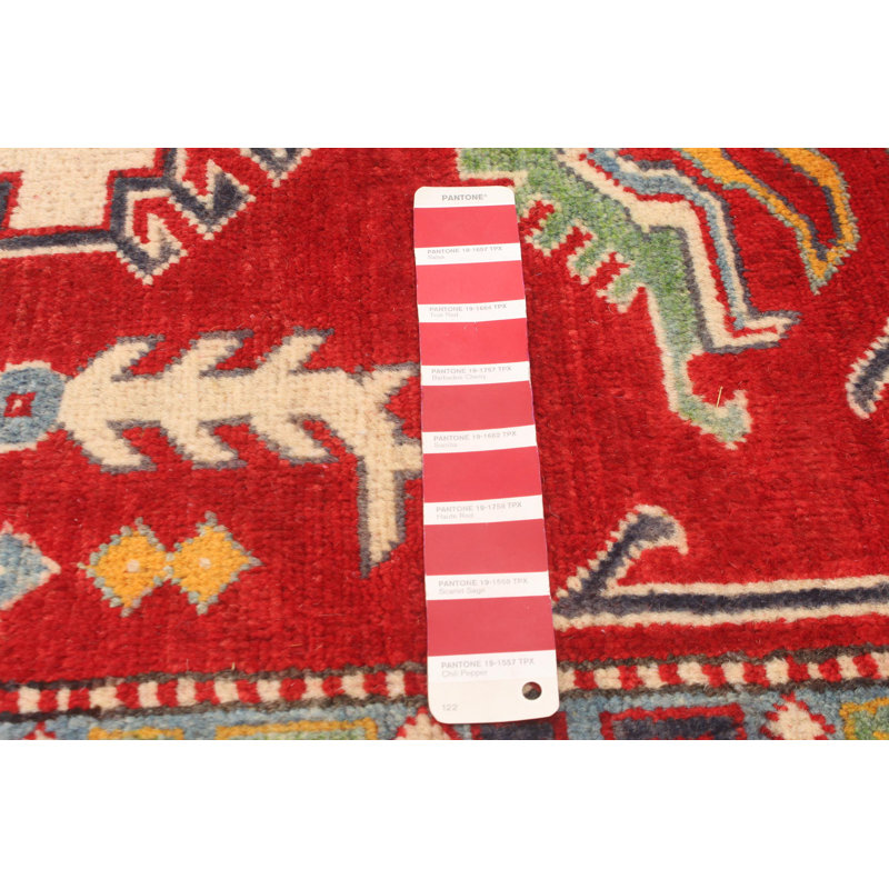 Olicia One-of-a-Kind 6'8" X 9'6" New Age Wool Area Rug in Dark Red