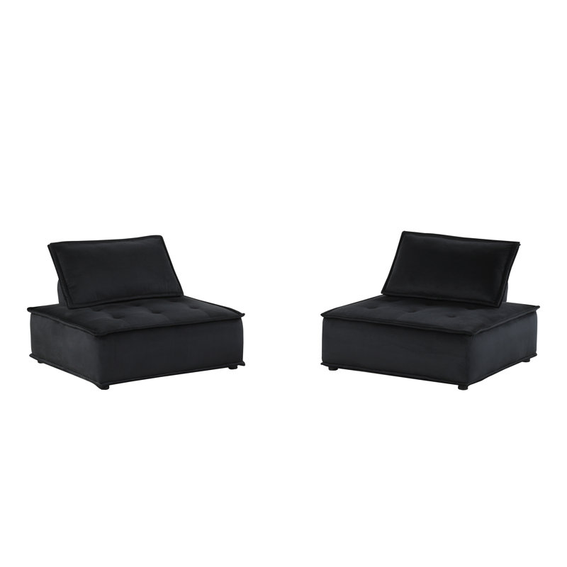 Charmie Velvet Accent Chair, Black