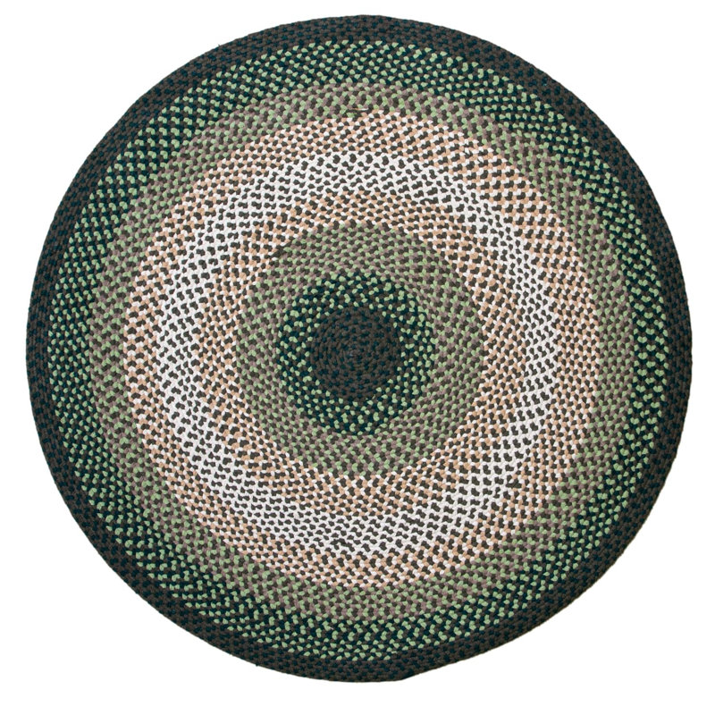 Chiem Cotton Geometric Indoor Rug, Round 4'