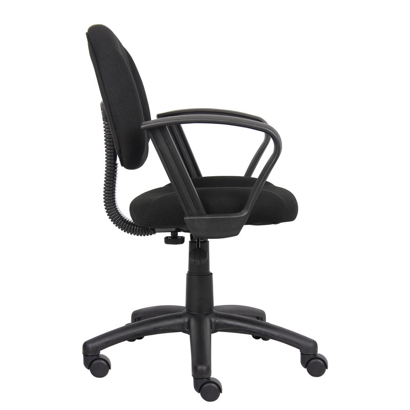 Deluxe Black Fabric Task Chair with Pneumatic Lift and Lumbar Support