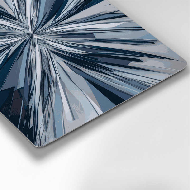 «Geometric Abstraction 21», art mural en métal gris, H 11 po x l 14 po