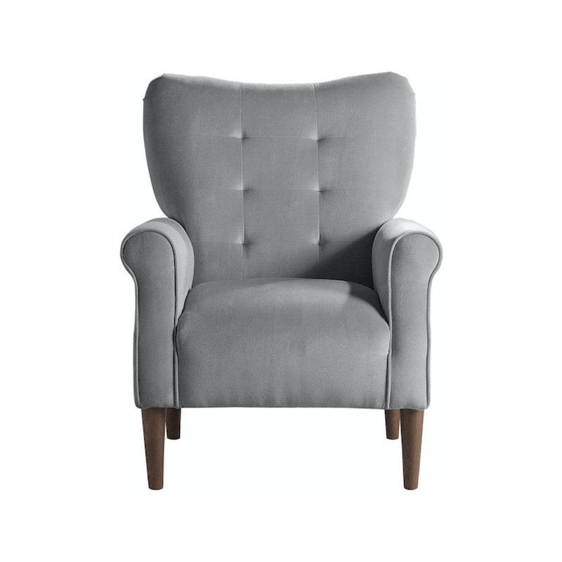 Fauteuil d'appoint en velours brun Chad, Velours gris foncé