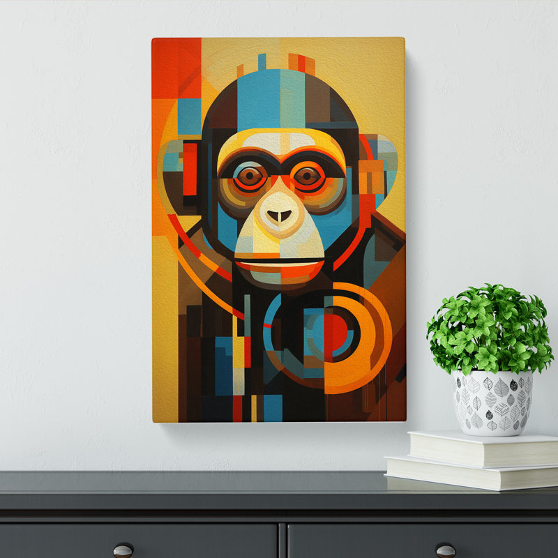 Monkey Constructivism No.3 - Wrapped Canvas, 50cm H x 35cm W x 3cm D