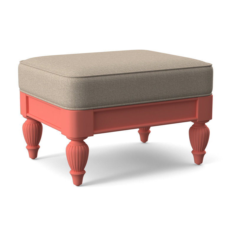 Grand View Ottoman, Eggshell Crypton Performance; 0884-93, Antique Black Finish