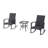 3 Pieces Rocking Chair Table Set Wicker Bistro Set with Coffee Table-22244968
