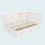 Cadre de lit en forme de L avec tiroir et bibliothèque, lit d'angle en bois avec lit à DEL et port USB pour petite pièce, chambre à coucher, chambre d'amis, lit double-716728069