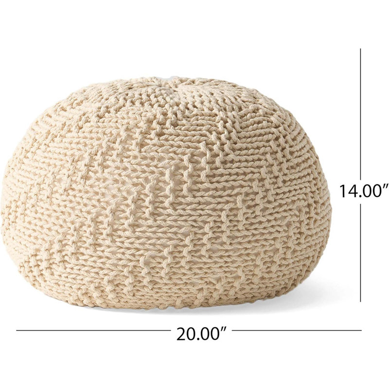 Pouf rond 20 x 20, Ivoire ivoire