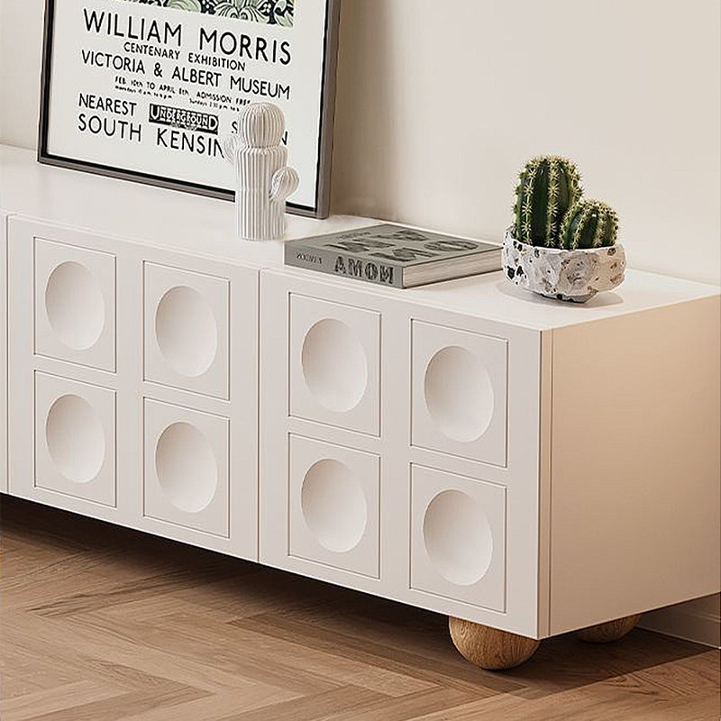 French cream-style storage cabinet TV stand