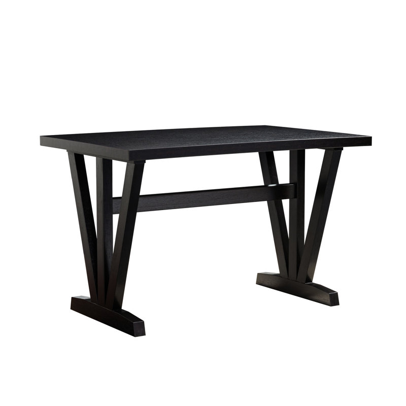Table rectangulaire rectangulaire pour salle à manger, pieds pré-assemblés avec barre d'espacement, eau 24 heures, largeur 31,5 po