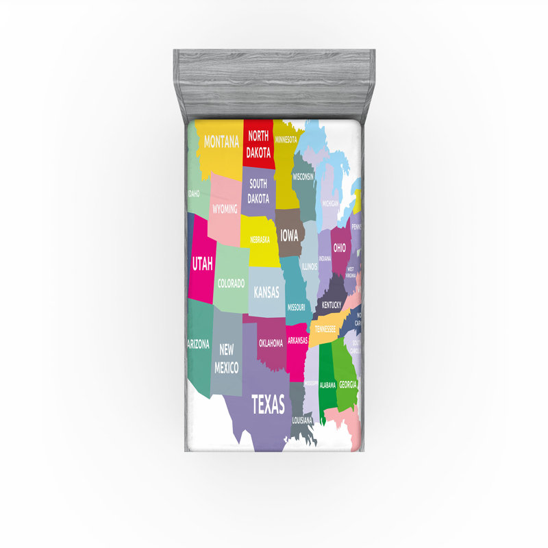 Multicolore Ambesonne, Drap-housse de taille simple