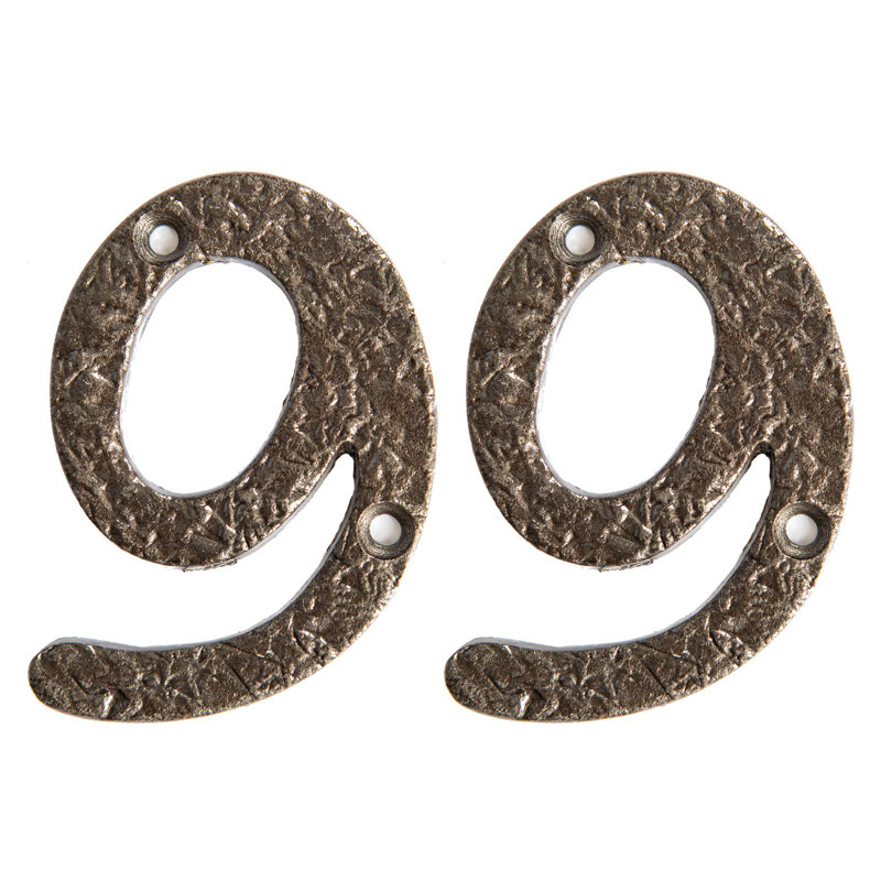 7.6cm H Iron House Number, 9, 7.5cm