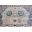 Tapis turc Oushak rétro en laine beige fait à la main pour décoration de salon