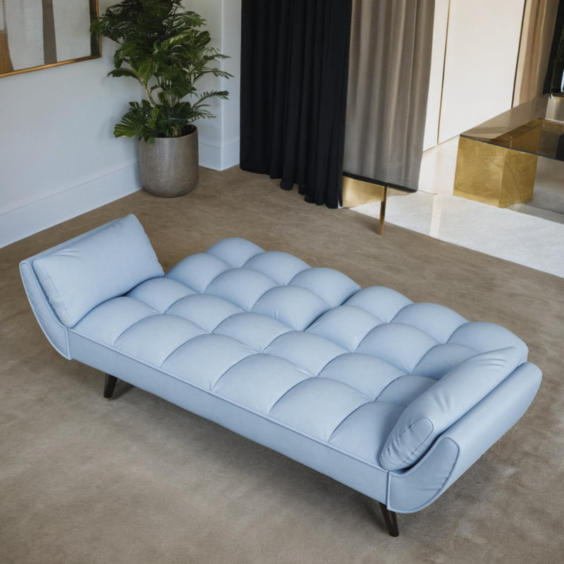 Ezzo Upholstered Sleeper Sofa, Navy Blue Velvet