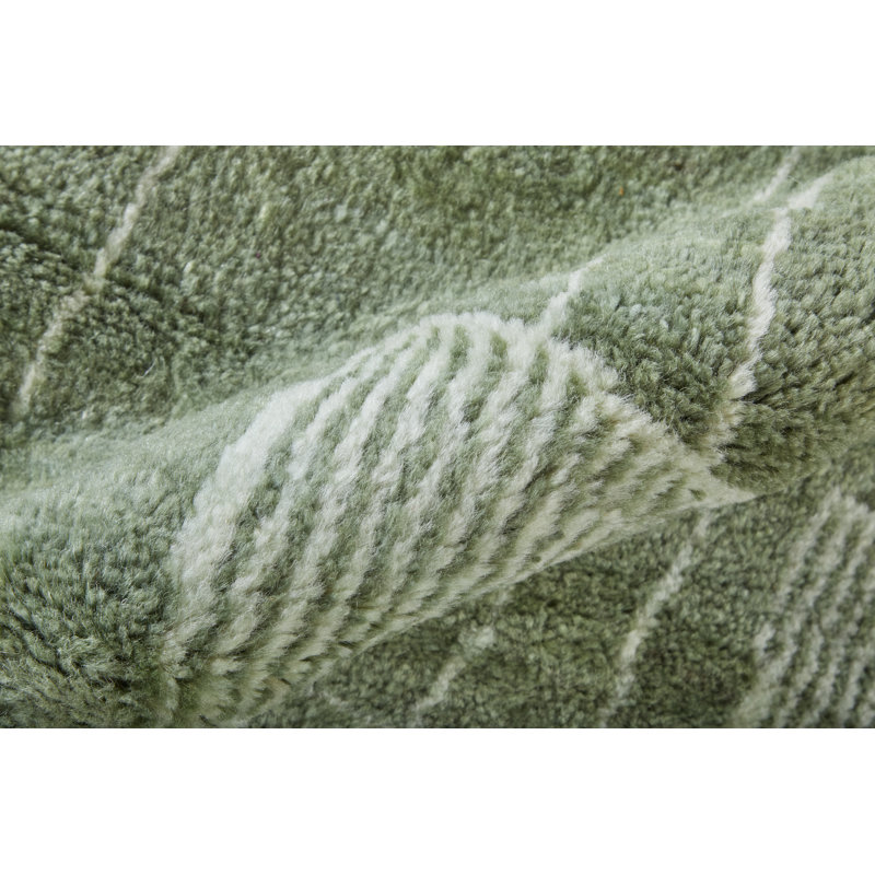 Agape Modern Abstract Green Area Rug, Rectangle 9'6" x 13'6"