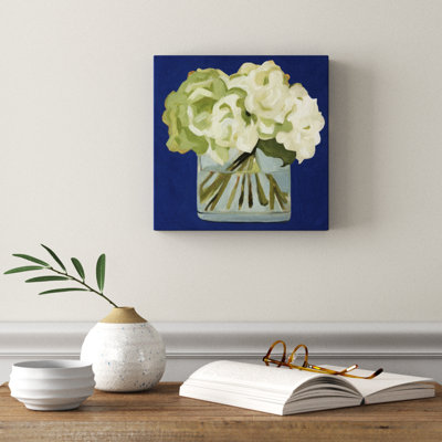 White Hydrangeas II by Emma Scarvey - Wrapped Canvas Painting
