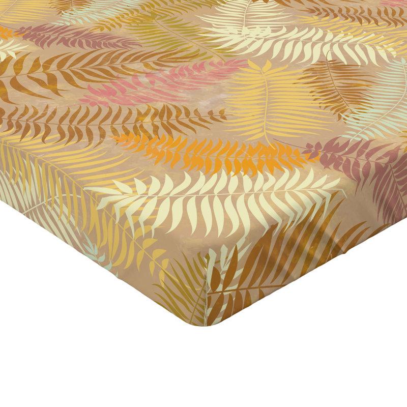 Drap-housse Ambesonne, Rose pastel, moutarde / floral, Drap-housse de taille très grand