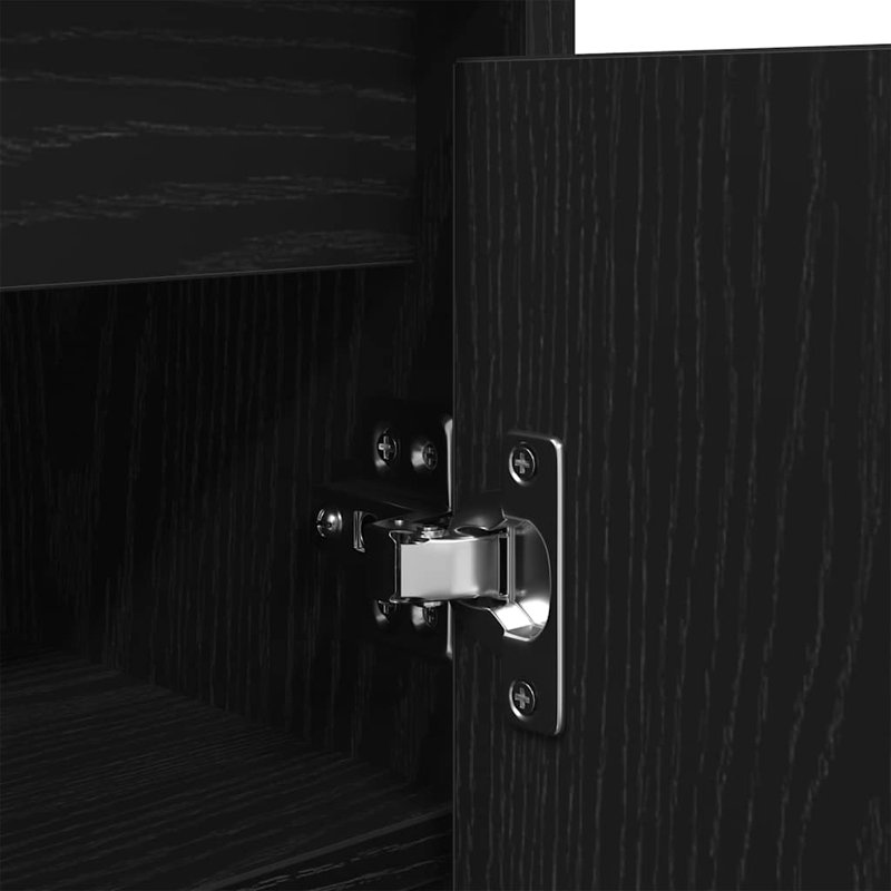 Shoe Cabinet 57X34x76 Cm Engineered Wood, Black Oak