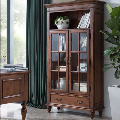 Nut-brown Solid + Manufactured Wood + Glass Display Cases
