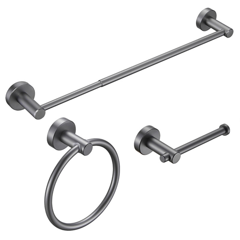 Ensemble de quincaillerie de salle de bain durable et de haute qualité (ensemble de 3 pièces), Gris
