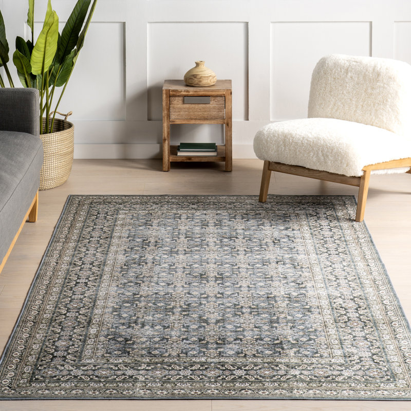 Tapis lavable à la machine Quintessa Medallion, Rectangle 8 pi x 10 pi