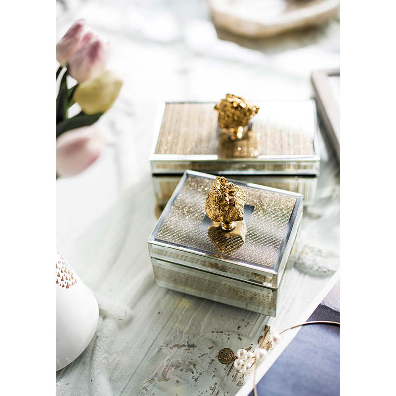 Wood Jewelry Box + Mirror