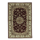 Hand-Knotted High-Quality Wine and Ivory Area Rug