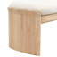 Tabouret de pieds rectangulaire en bois d'hévéa beige de 51,5 pouces, structure solide et stable, siège moelleux, pour la chambre à coucher, le salon, la table de chevet sans dossier, s'adapte au décor nordique, décor de couloir de chambre à coucher