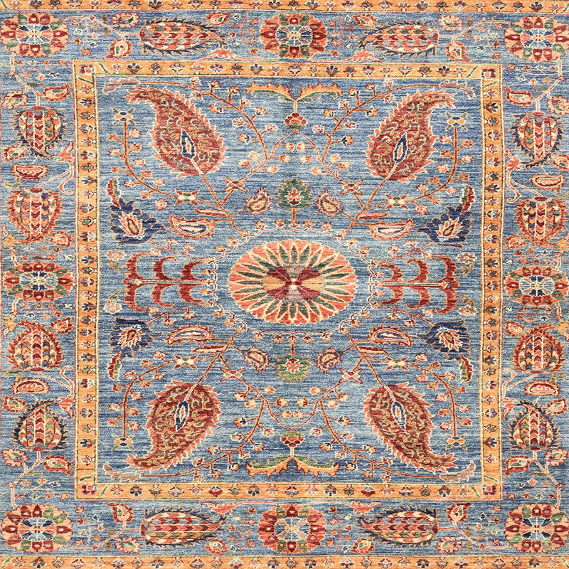 Tapis abstrait moderne 3262, Carré 6 pi