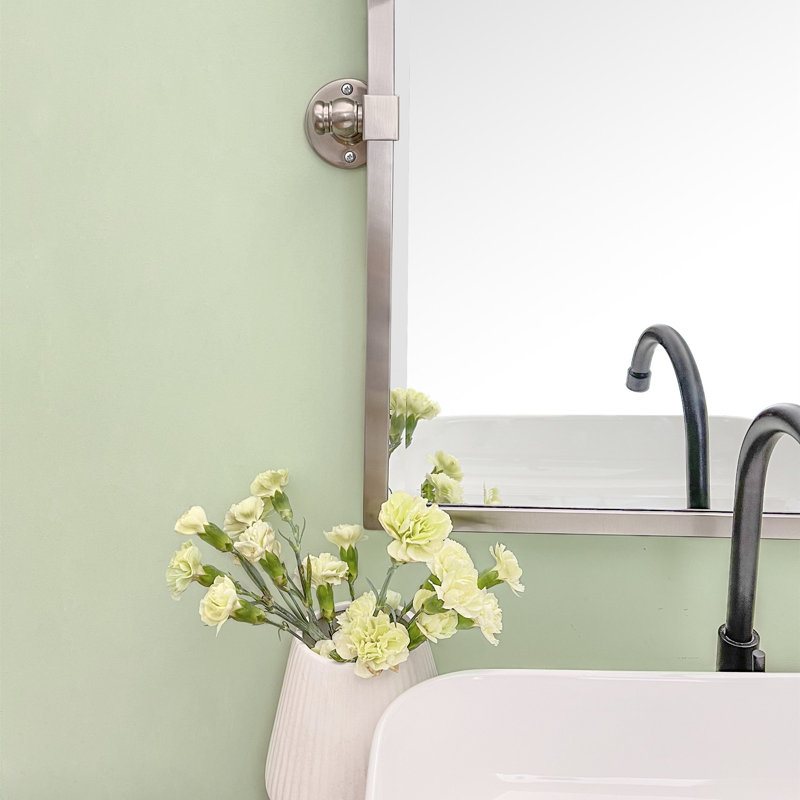 Metal Rectangle Mirror, Brushed Nickel, 24" x 20"