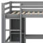 Lit mezzanine double en bois avec bureau sous le lit, lit mezzanine avec tablettes multifonctionnelles, lit en bois massif, aucun sommier nécessaire-1315196759
