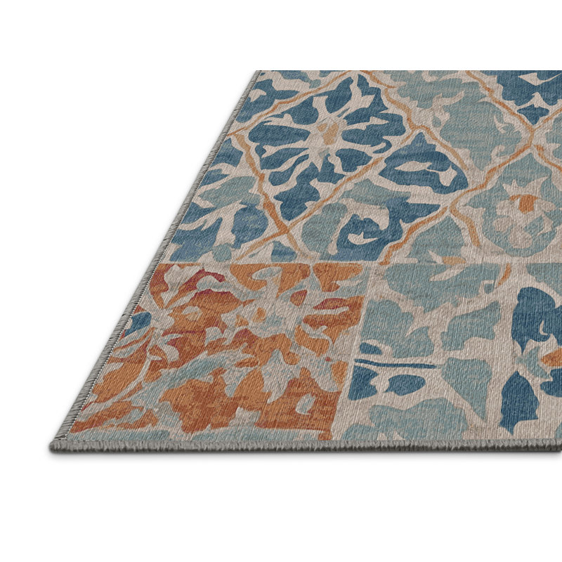 Machine Washable Gray Area Rug, Rectangle 4' x  6'