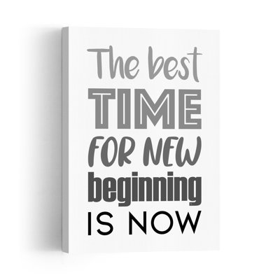New Beginning Now Bold Minimalist Modern Wall Art Print 1 Piece Wrapped Canvas Wall Art