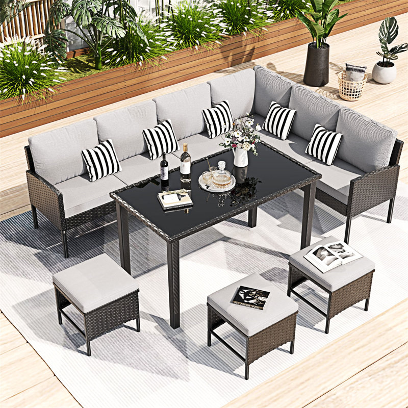 Ensemble de mobilier d'extérieur 7 pièces