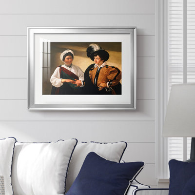 The Fortune Teller (Louvre Version)-Caravaggio-Framed Print with Mat and glass-c. 1595