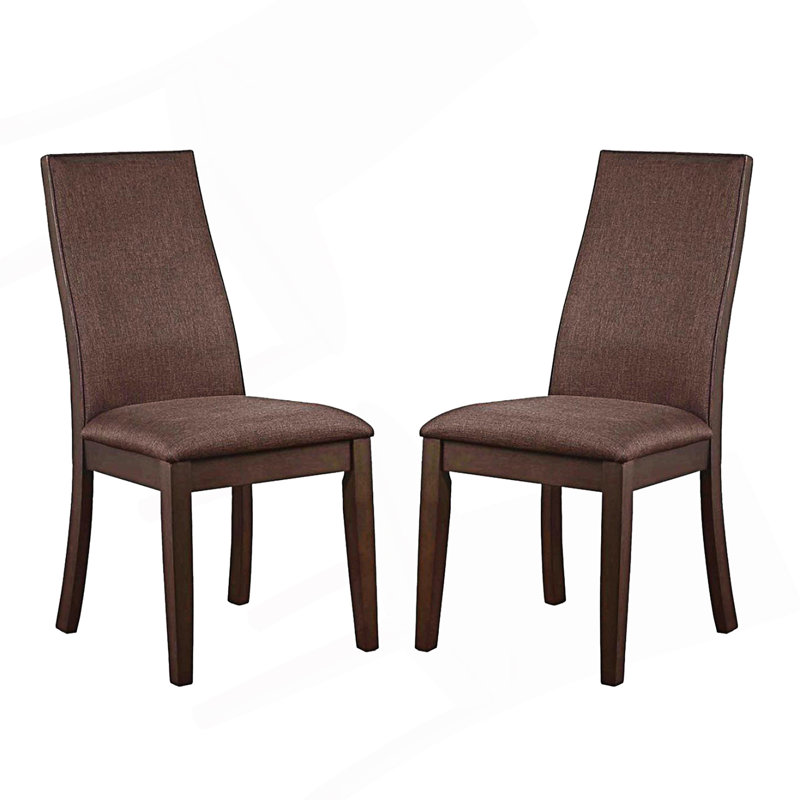 Ensemble de 2 chaises de salle à manger rembourrées, Chocolat, Chocolat