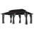 D Double Roof Hardtop Aluminum Patio Gazebo with Netting and Curtains-125469719-125469718-125469717