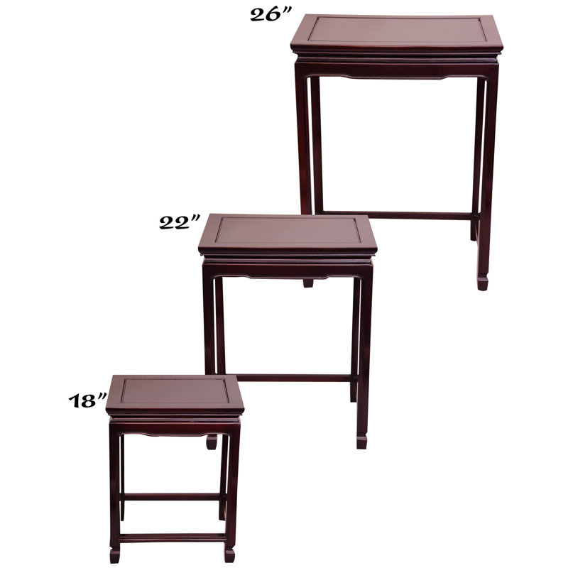 Rosewood Rectangular Traditional Nesting Tables Set