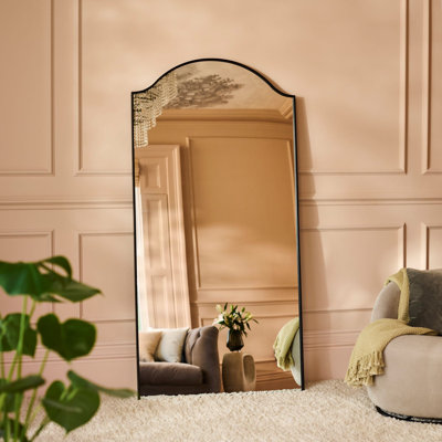 Solid Wood Arch Floor Mirror