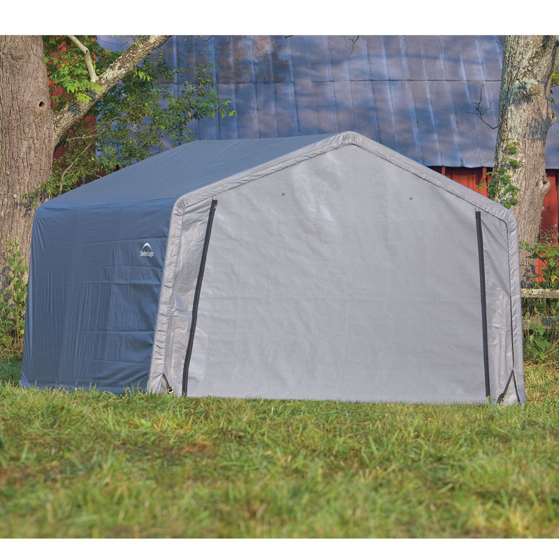12' x 12' Gray Portable Steel Frame Shed