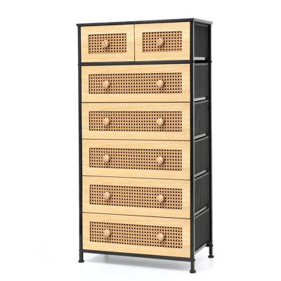 Kirklan 7 Drawer Storage Chest, Black/Nature