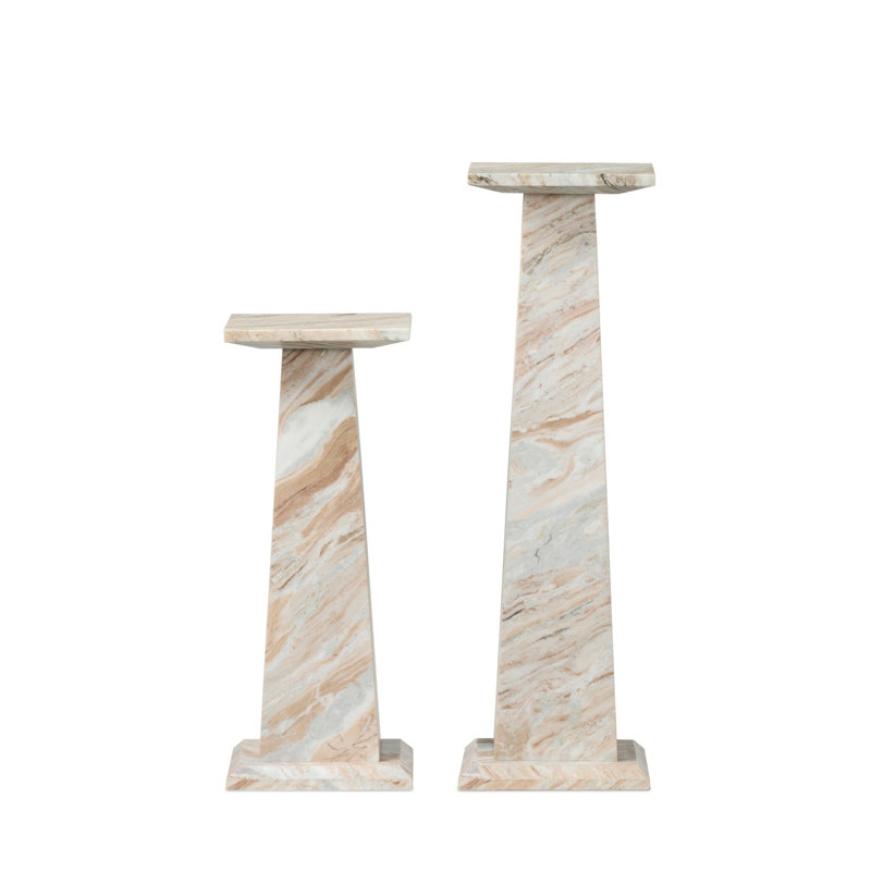 Ensemble de piédestal Ellric, Grey Italian Marble