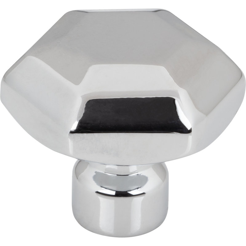 1 1/4" Length Geometric Knob, Polished Chrome