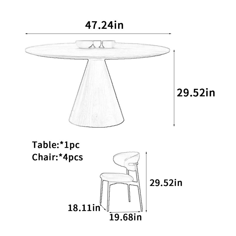 Petite table ronde de style médiéval, H 29,52 po x L 47,24 po x l 47,24 po