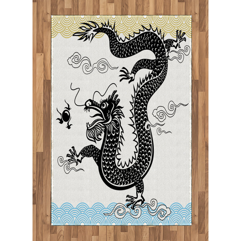 Tapis décoratif Dragon, Rectangle— 4 pi x 5 pi 8 po